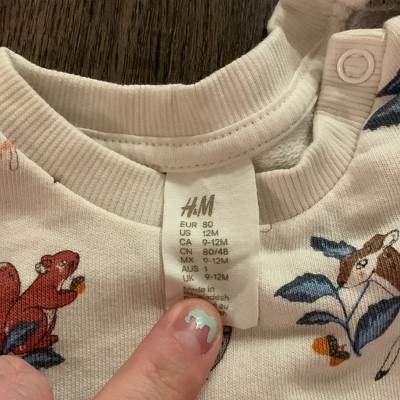 H&M baby sweatshirt dress 9-12 months - Picture 3 of 3